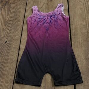 Pink and Black Rhinestone Leotard